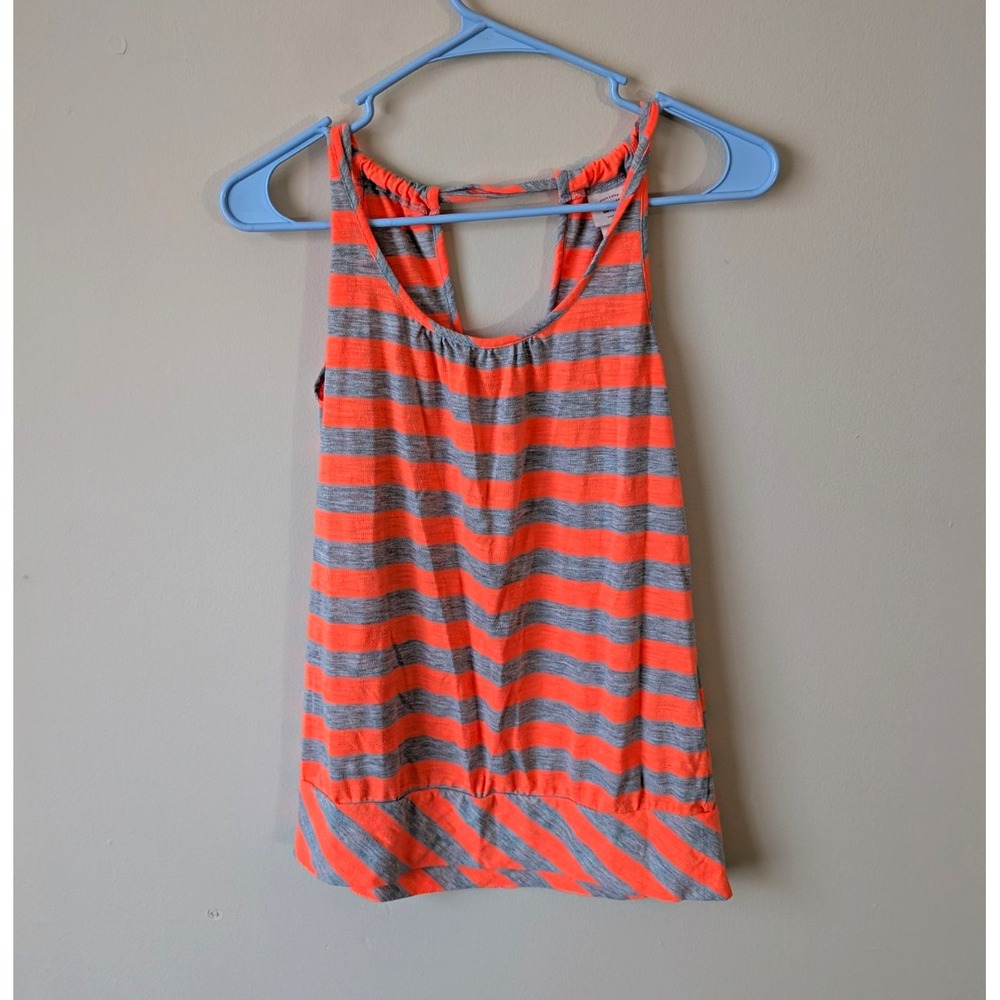 Mossimo Supply Co Tank Top Women's S Orange Gray Striped Sleeveless Pullover